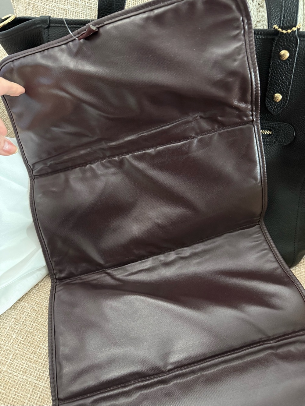 Coach Black Pebbled Leather Tote with Gold Hardware - Picture 6 of 11